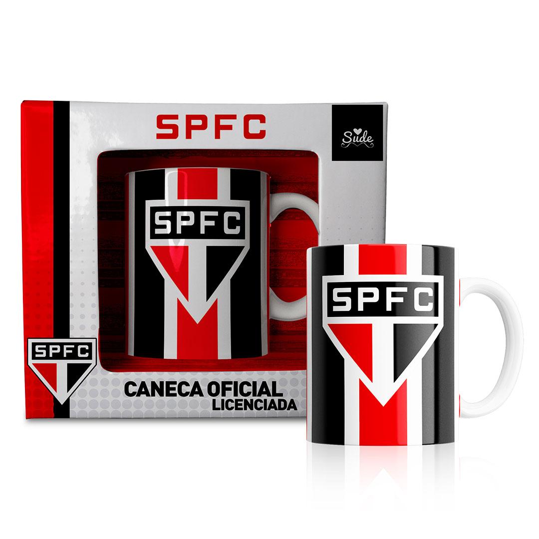 Caneca do São Paulo SPFC Vermelho Branco Preto - Sude