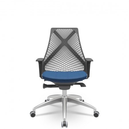 Cadeira Diretor BIX Autocompensador Slider Azul - Alumínio