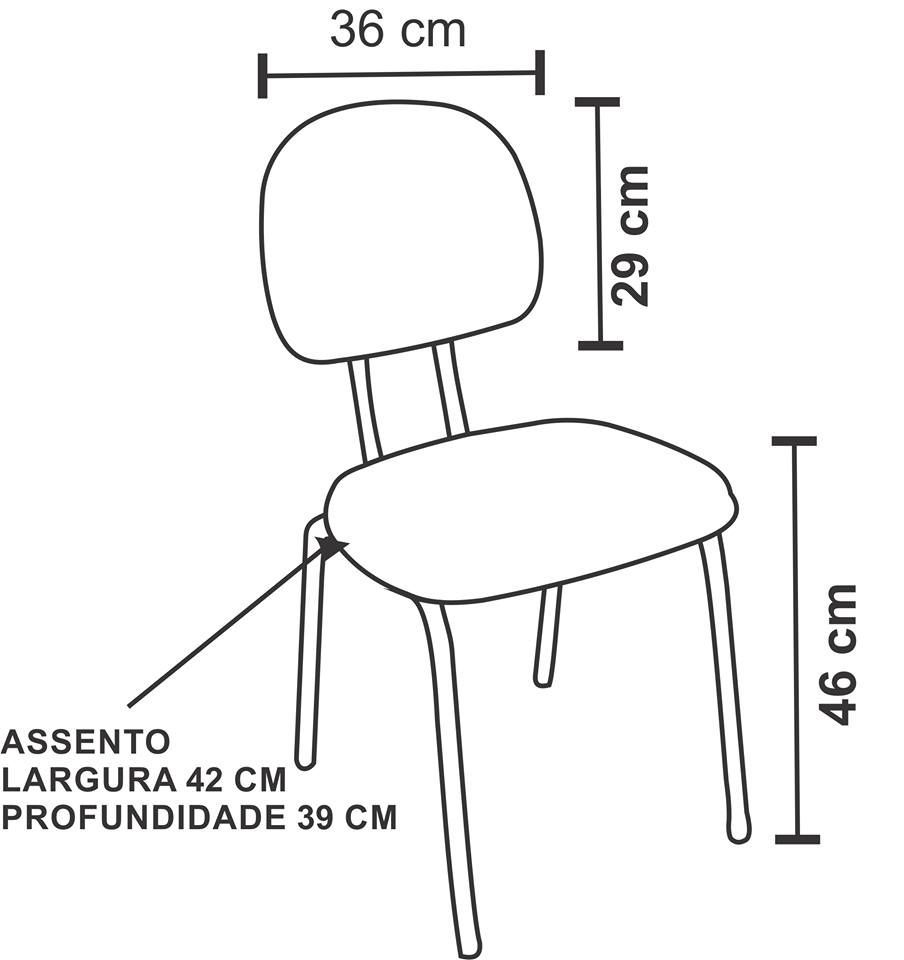 Kit 5 Cadeira Secretaria Fixa POP