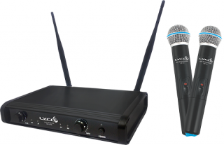Microfone Lyco  UH06MM UHF 2 Frequências S/ Fio Mão Duplo 2 Antenas  