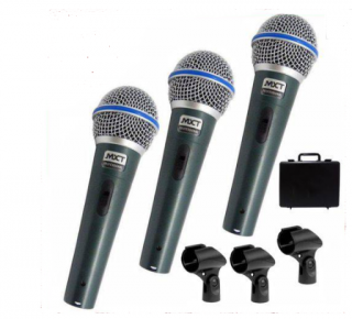 Microfone Mxt Pro BTM58A C/3Peças 541108 C/ 3Peças,  Caximbo, S/Cabo