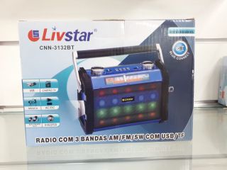 Rádio Livstar Cnn3132BT Blue.Usb/Sd/Fm 3Wrms