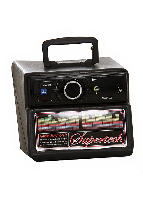 Amplificador Supertech 12v AS9 Bluet USB SD Rádio FM Som p/ Ambiente, Festas, Propaganda, etc. 200w