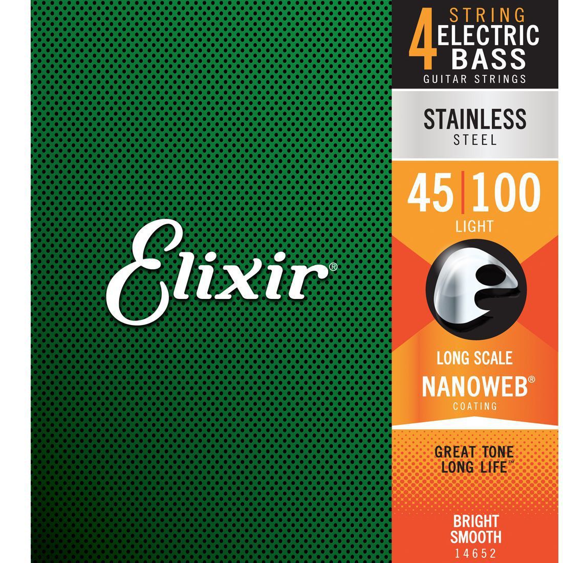 Encordoamento Baixo Elixir Nanoweb 4c Aço Inoxidavel Light/L.S.8497 045/100