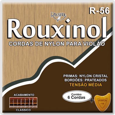 Encordoamento Para Violão Rouxinol R56 Cristal Prateado Tensão Média 