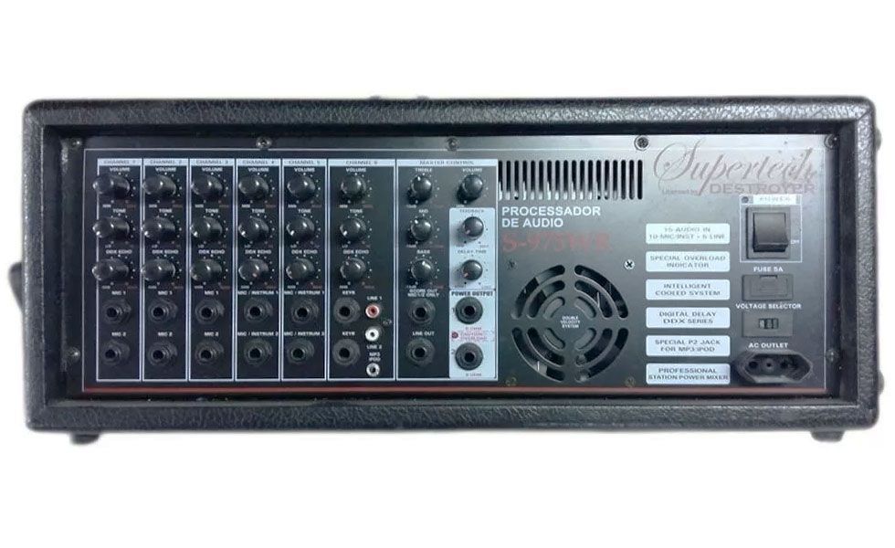 Amplificador Supertech S975WR  06 Canais Com Efeito Delay time