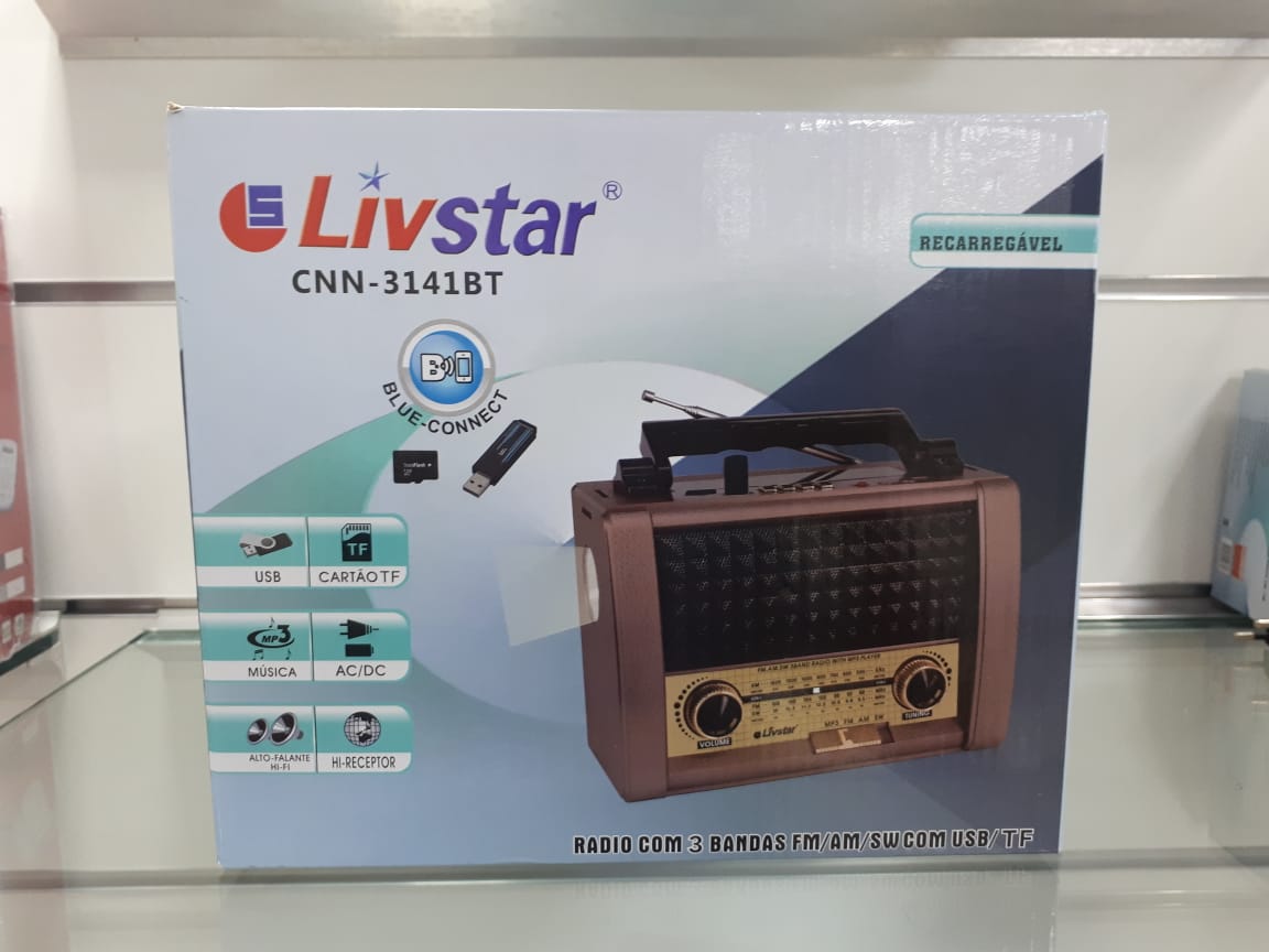 Rádio Livstar Cnn3141BT Blue.Usb/Sd/Fm 3Wrms