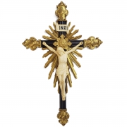 Crucifixo De Resina Barroco Estilo Antigo Cor Marfim