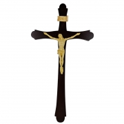 Crucifixo de Resina Estilo Antigo 30cm Policromado