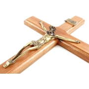 Crucifixo Parede Madeira Imagem Metal 35cm