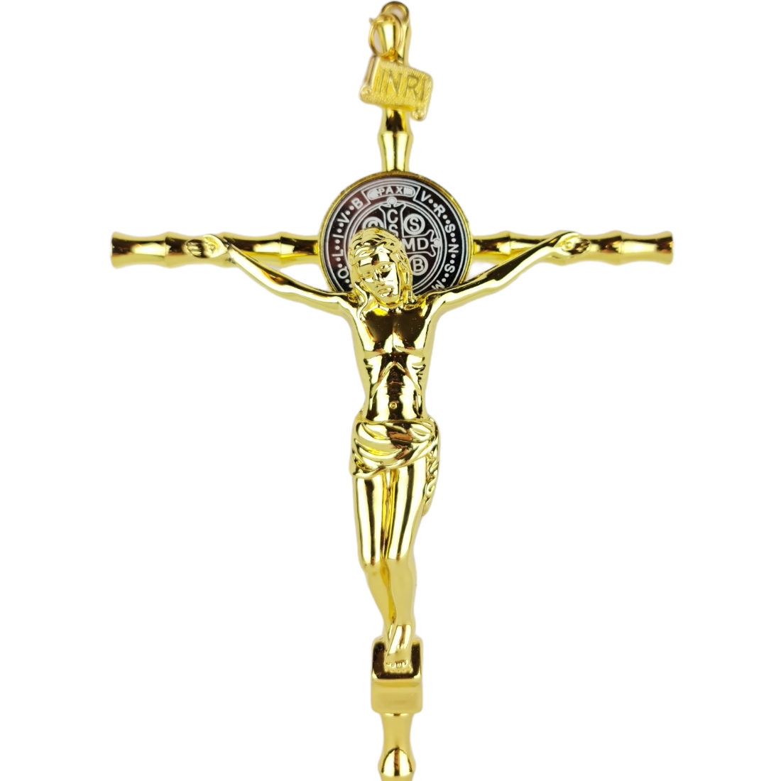 Crucifixo de Parede metal Estilizado 24cm Dourado
