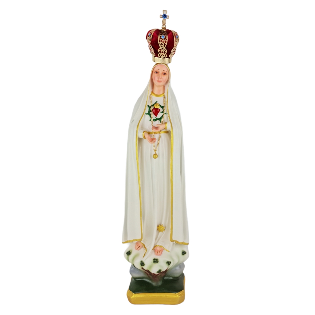 Imagem Escultura Nossa Senhora de Fátima Imaculado Coração -  40cm