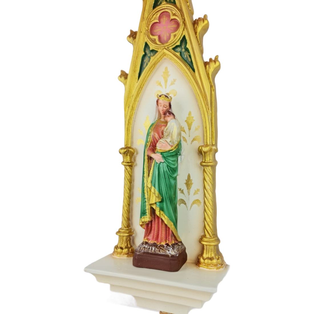 Oratório Gótico Nossa Senhora da Sabedoria em Resina Policromado - 46cm