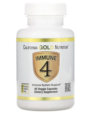 California Gold Nutrition, Immune4, Auxílio ao Sistema Imunológico, 60 Cápsulas Vegetais