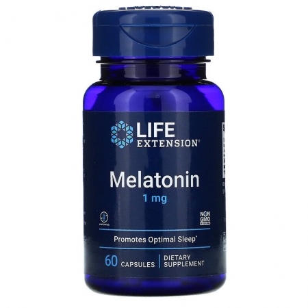 Life Extension, Melatonina, 1 mg, 60 Cápsulas