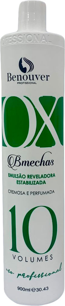 Água Oxigenada Cremosa 10 Volumes Bmechas Benouver Profissional 900ml  - Benouver Profissional