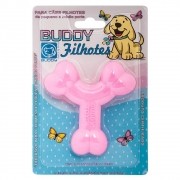 Brinquedo Flex Resistente para Cães Filhotes Ossinho Rosa - Buddy Toys