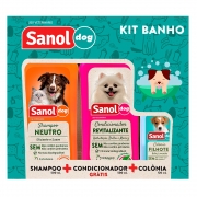 Kit Banho Sanol Dog (Shampoo Neutro + Colônia + Condicionador Revitalizante - Total Química