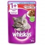 Alimento úmido Whiskas com ingredientes naturais - Sachê Sabor Carne ao Molho para Gatos Castrados - Mars (85g)