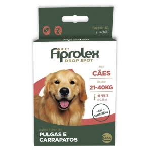 Antipulgas e Carrapatos Fiprolex Drop Spot Ceva para Cães 21 a 40kg