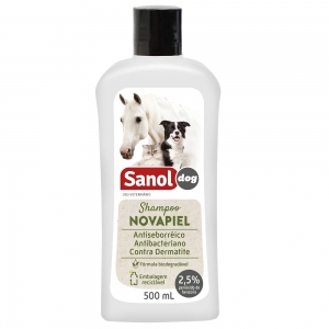 Shampoo Sanol Novapiel Antisseborréico e Antibacteriano à base de Peróxido de Benzoila - Total Química (500 ml)