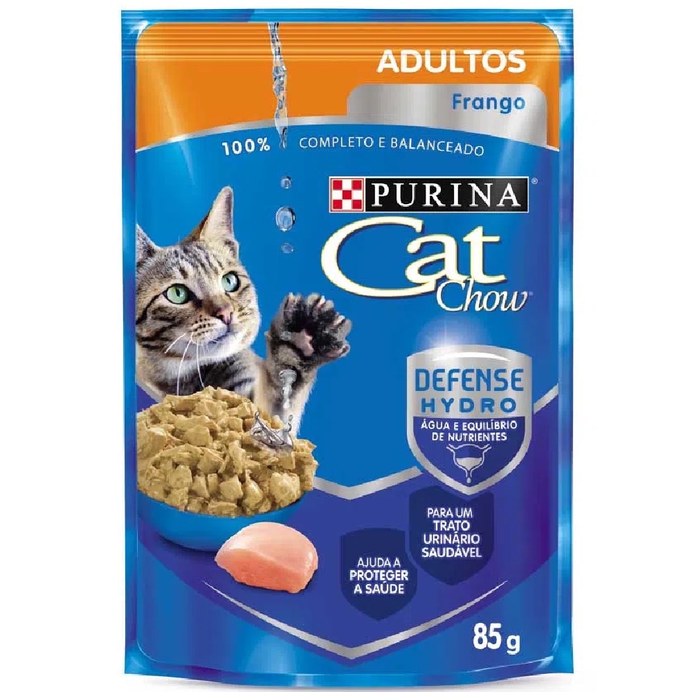 Alimento úmido Cat Chow Adultos Frango ao Molho para Gatos - Nestlé Purina (85g)