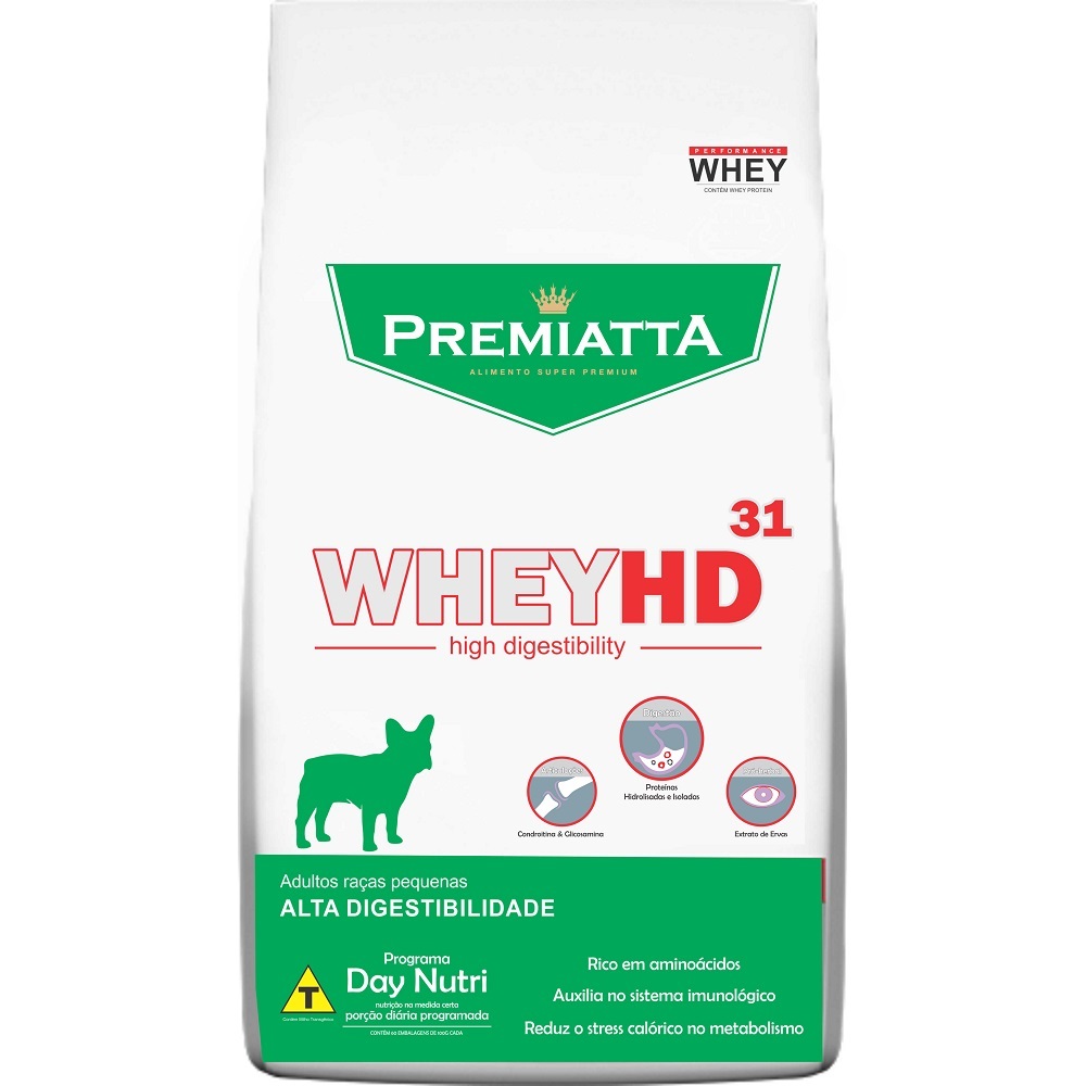 Kit Ração Premiatta Whey HD 31 para Cães Adultos de Raças Pequenas (3kg) + Biscoito Premiatta Classcrock (400g)