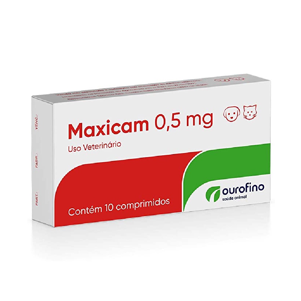 Maxicam 0,5 mg - Anti-inflamatório à base de Meloxicam para Cães e Gatos - OuroFino (10 comprimidos)