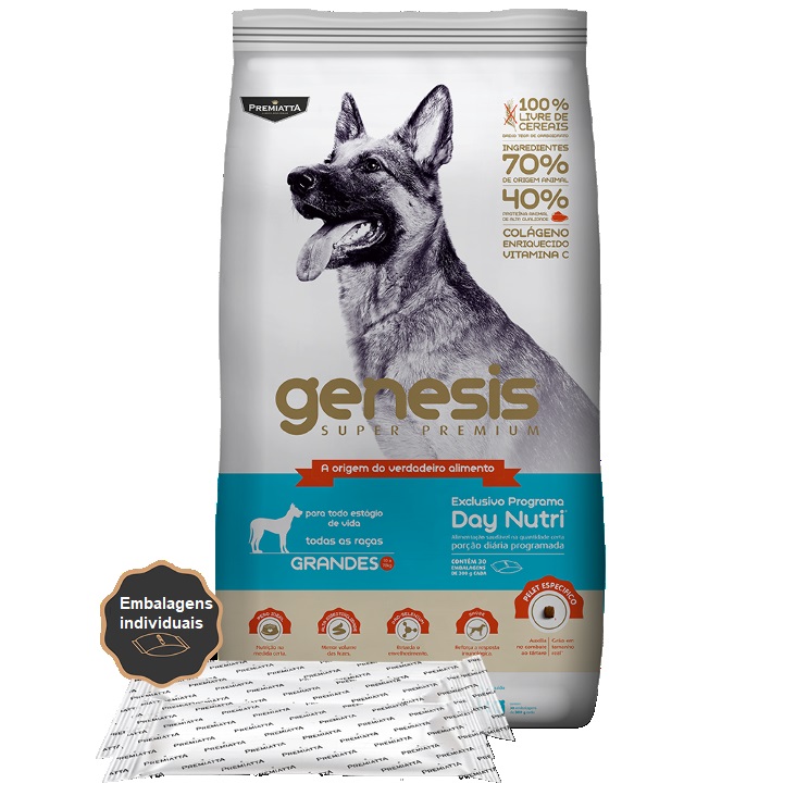 Ração Gênesis Super Premium para Cães Adultos e Filhotes de Porte Grande - Gran Premiatta (9 kg = 30x300g)