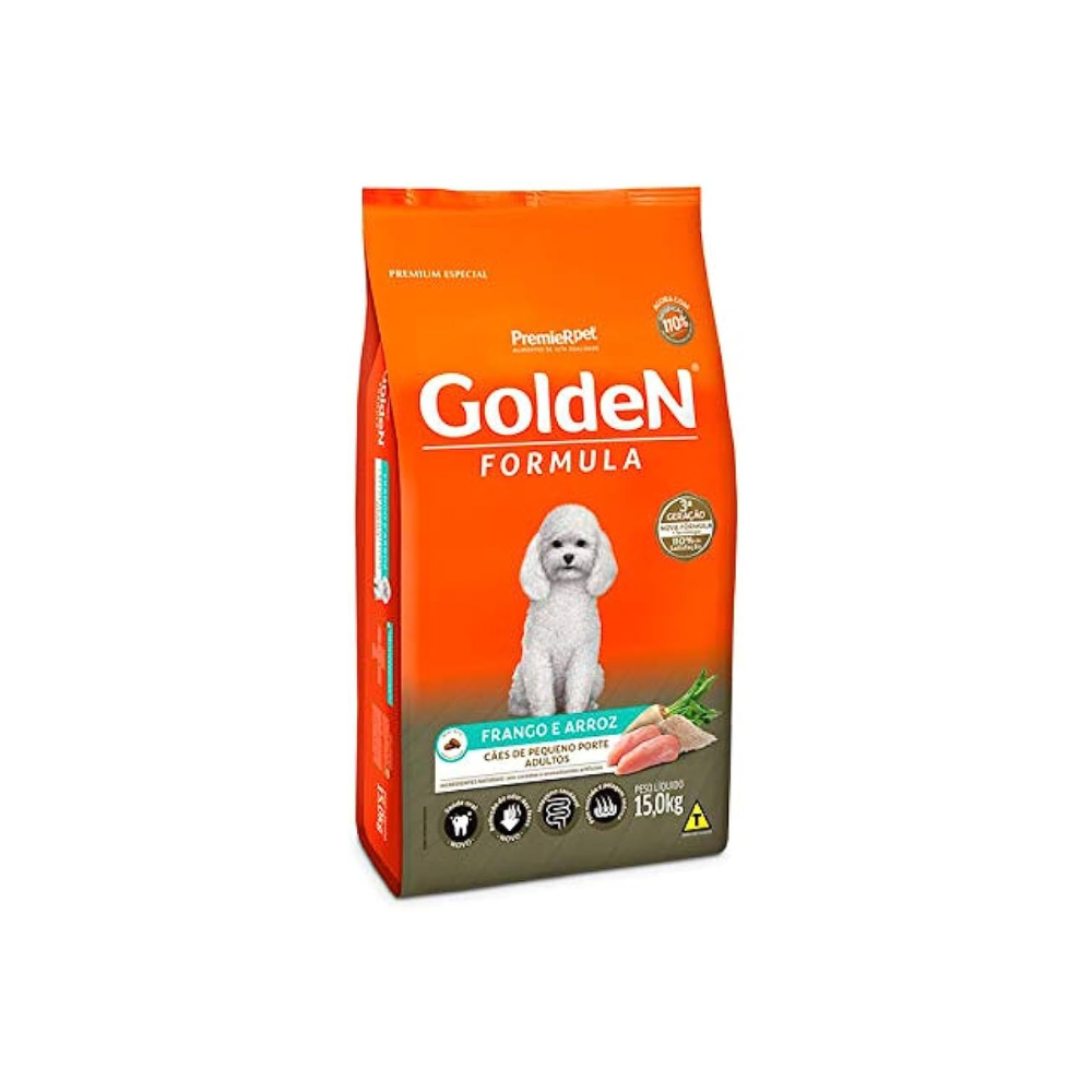 Ração Golden Fórmula para  Cães Adultos Raças Pequenas  Frango e Arroz Mini Bits 15 kg