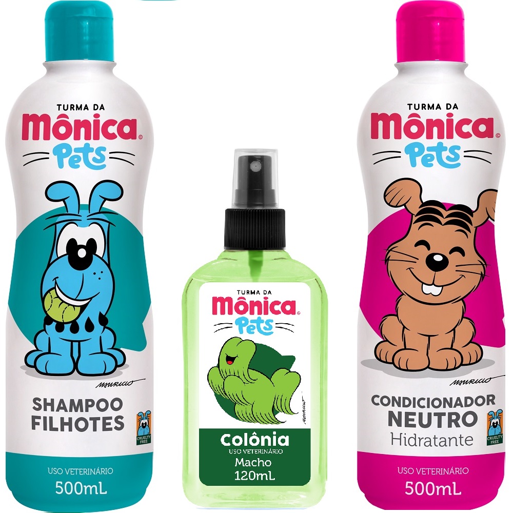 Shampoo Filhotes Turma da Mônica Pets para Cães e Gatos (500 ml) - Total Química Apresentação:Shampoo Filhotes 500ml