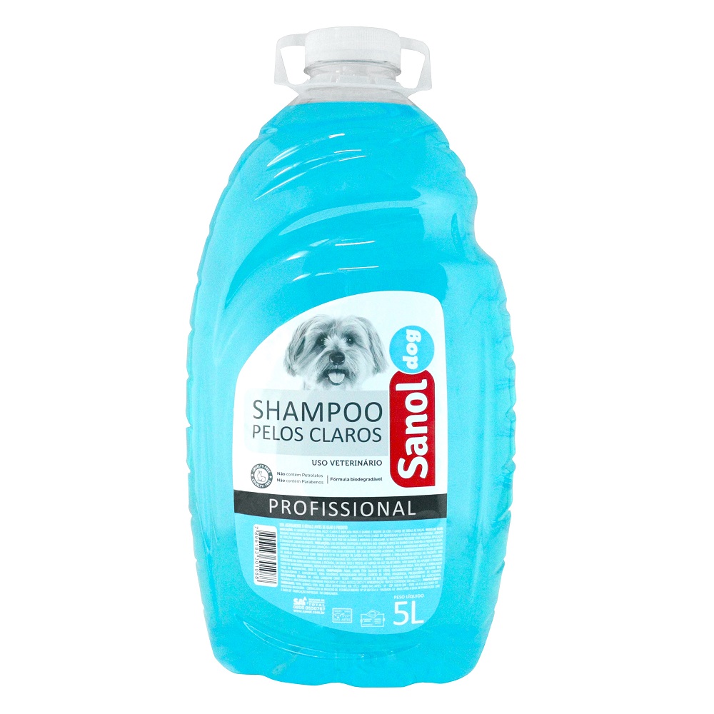 Shampoo Pelos Claros Sanol Dog para Cães e Gatos (5 litros) - Total Química