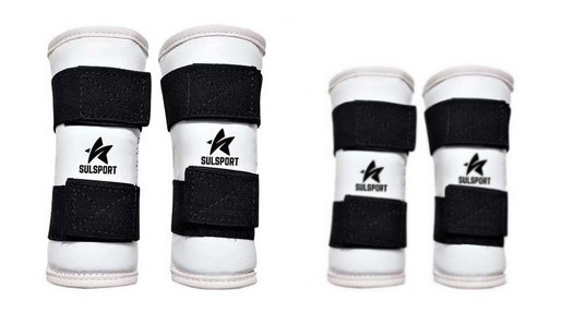 Contjunto caneleiras + protetor de ante-braço para Taekwondo
