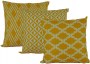 3 Capas para Almofadas Soft Veludo Geométrico Amarelo 43x43cm
