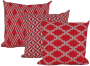 3 Capas para Almofadas SOFT Veludo Geométrico Vermelho 43x43cm