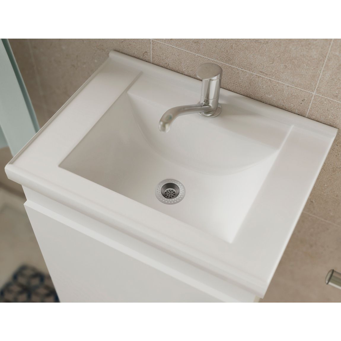Gabinete Para Banheiro Irís 44 Cm Com  Espelho De Banheiro MGM Móveis Branco/Preto
