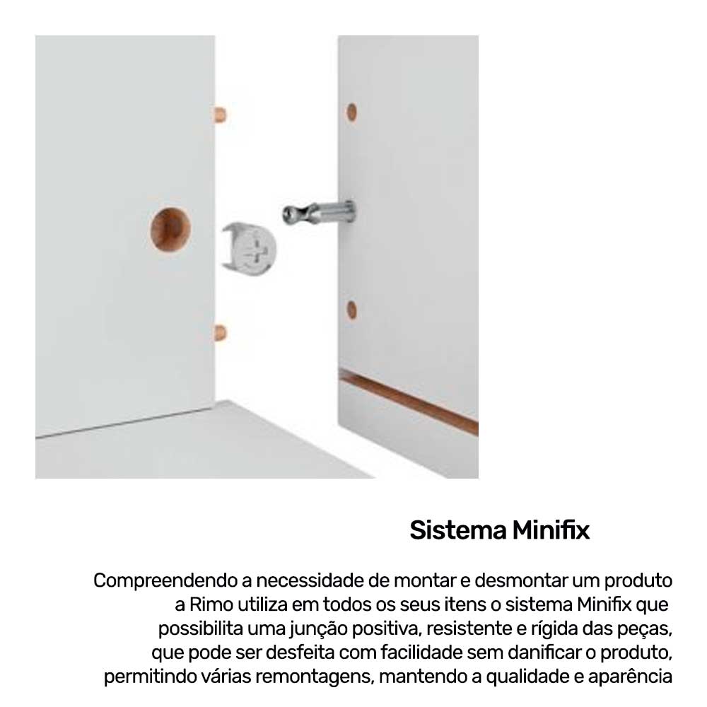 Modulo 01 porta com Prateleira 428 mm Rimo Setiba Branco/Off White