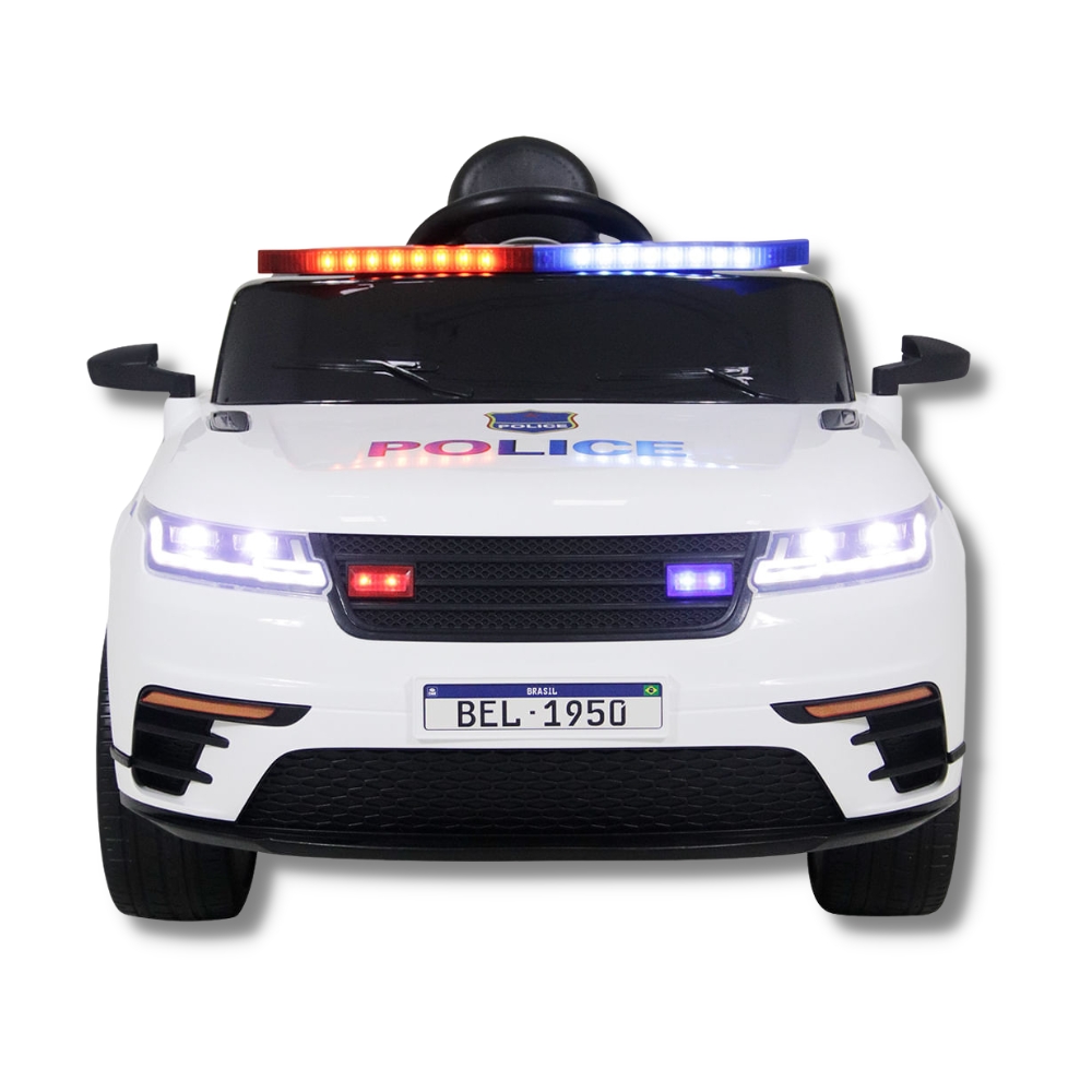 Carro Eletrico Drift Policia Com Controle Remoto Branco - Belfix
