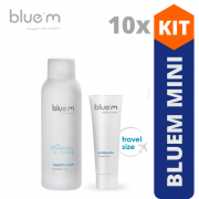 Bluem | Mini Kit c/ Creme Dental 15ml e Enxaguatório 50ml | Ideal p/ Implantes Dentais | 10 Mini Kits