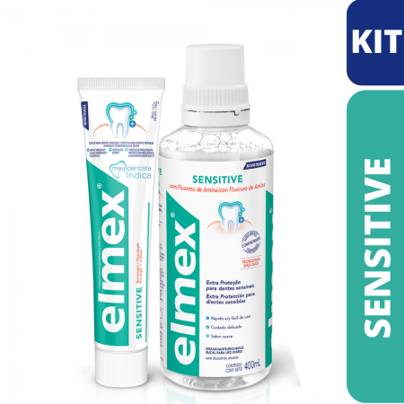 ELMEX - Kit Elmex Sensitive ( Enxaguatório+ Creme dental)