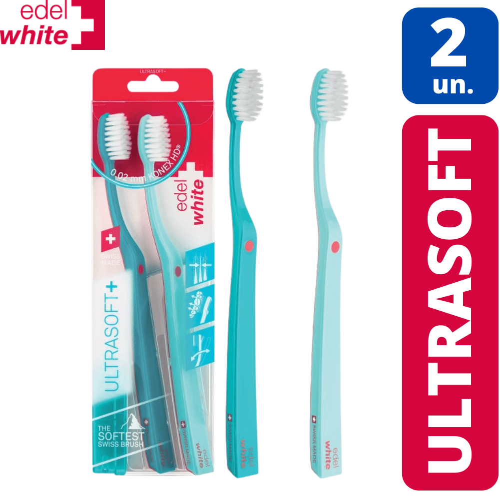 Escova Dental Flosserbrush | Edel White | UltraSoft | 2 unidades