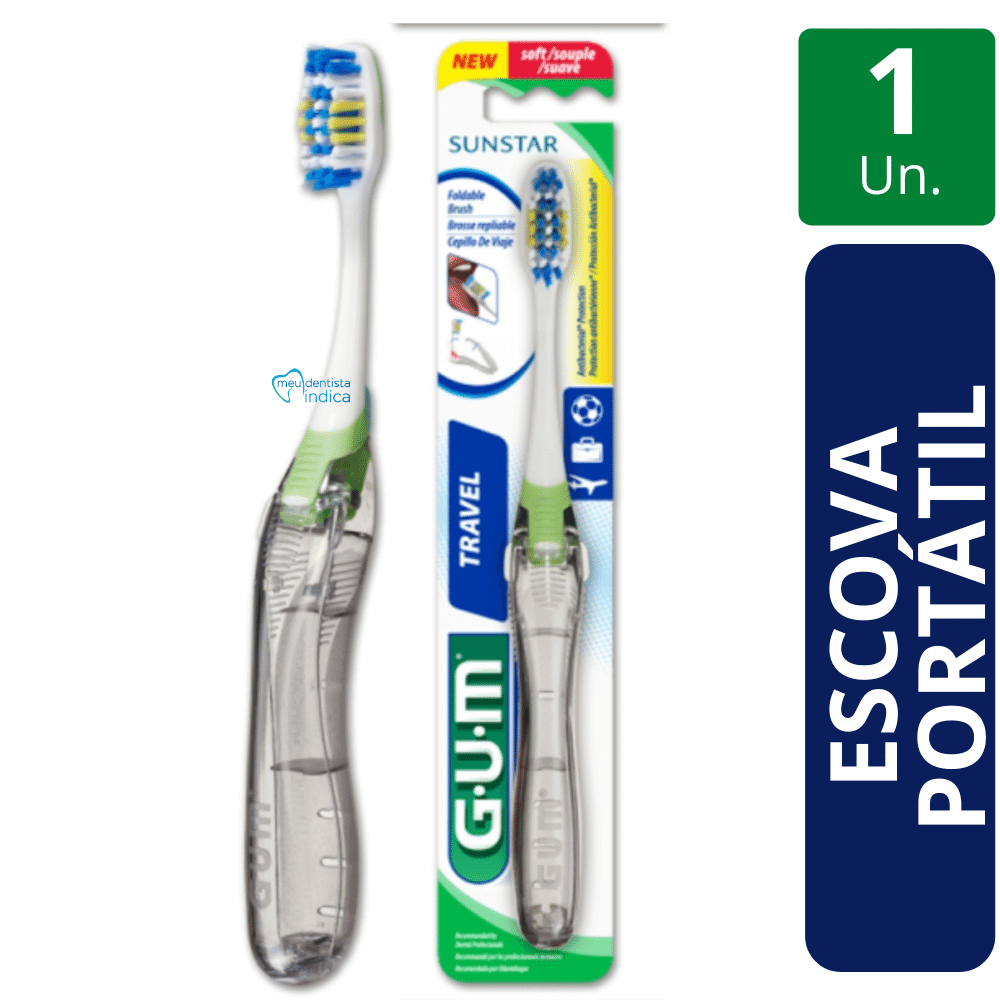 Escova Dental Portátil| Modelo p/ viagem| GUM® | 1 unidade