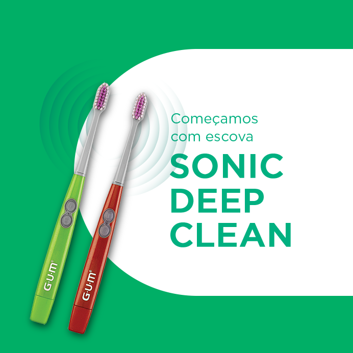 Escova Dental Sonic Deep Clean | GUM® | Vibração Sônica | 1 Escova