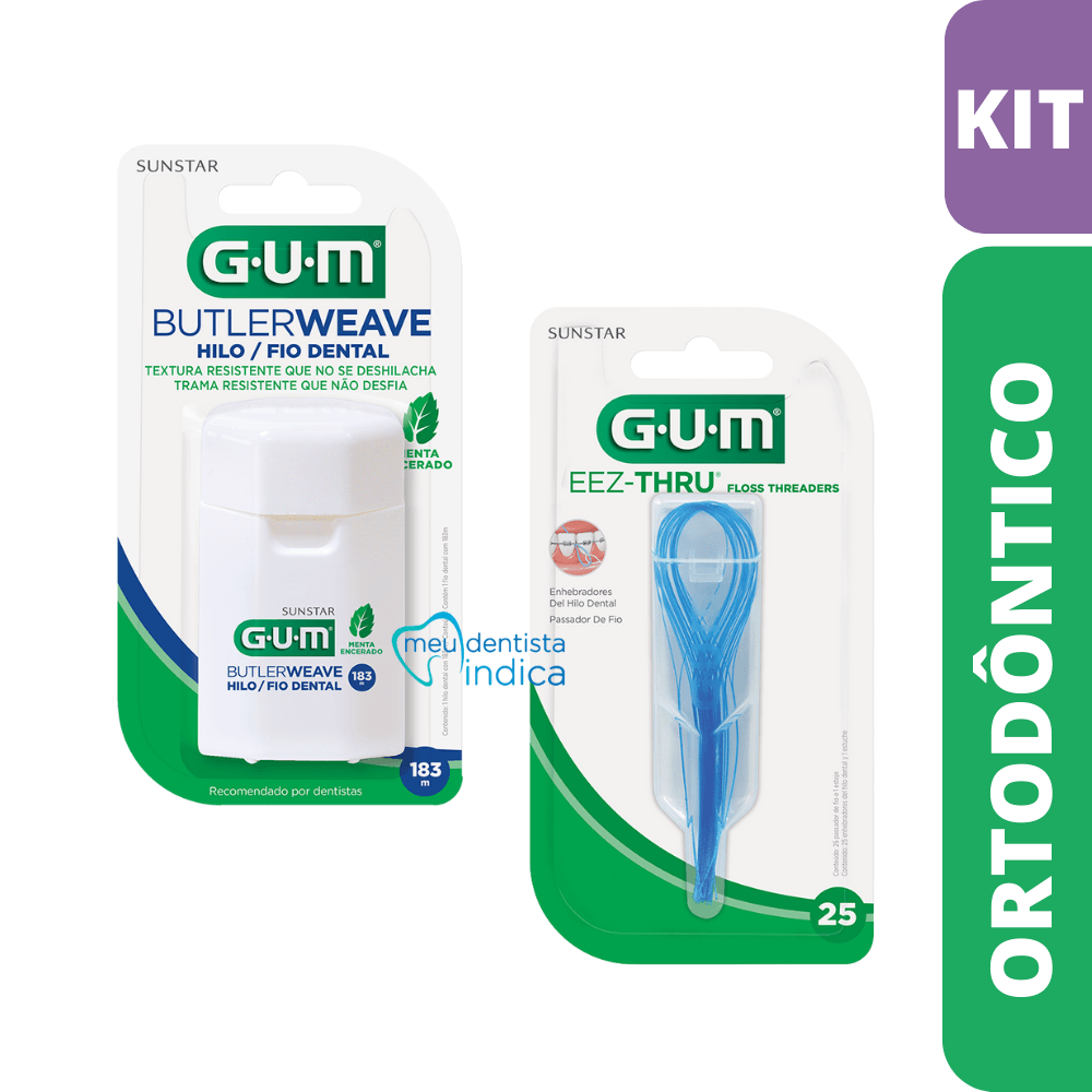 GUM - KIT Fio Dental ButlerWeave GUM + Passa Fio GUM