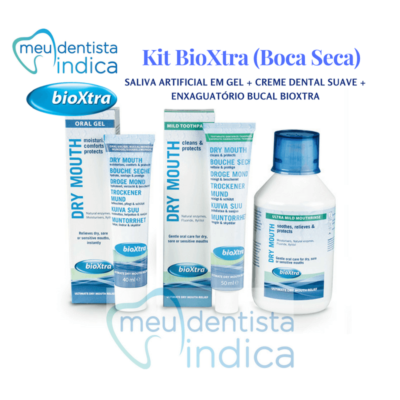 Bioxtra | KIT Dry Mouth | Gel Oral 40ml + Creme Dental 50ml + Enxaguatório Bucal 250ml