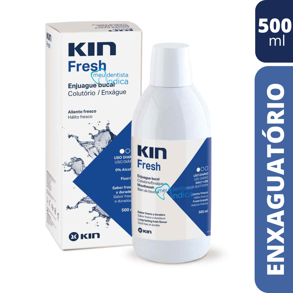 Kit KIN FRESH | Enxaguatório 500ml + Creme Dental 155grs | Hálito Fresco