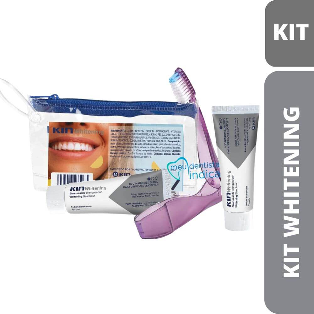 Kit Viagem KIN Whitening | Escova Dental Portátil + 2x Mini Creme Dental