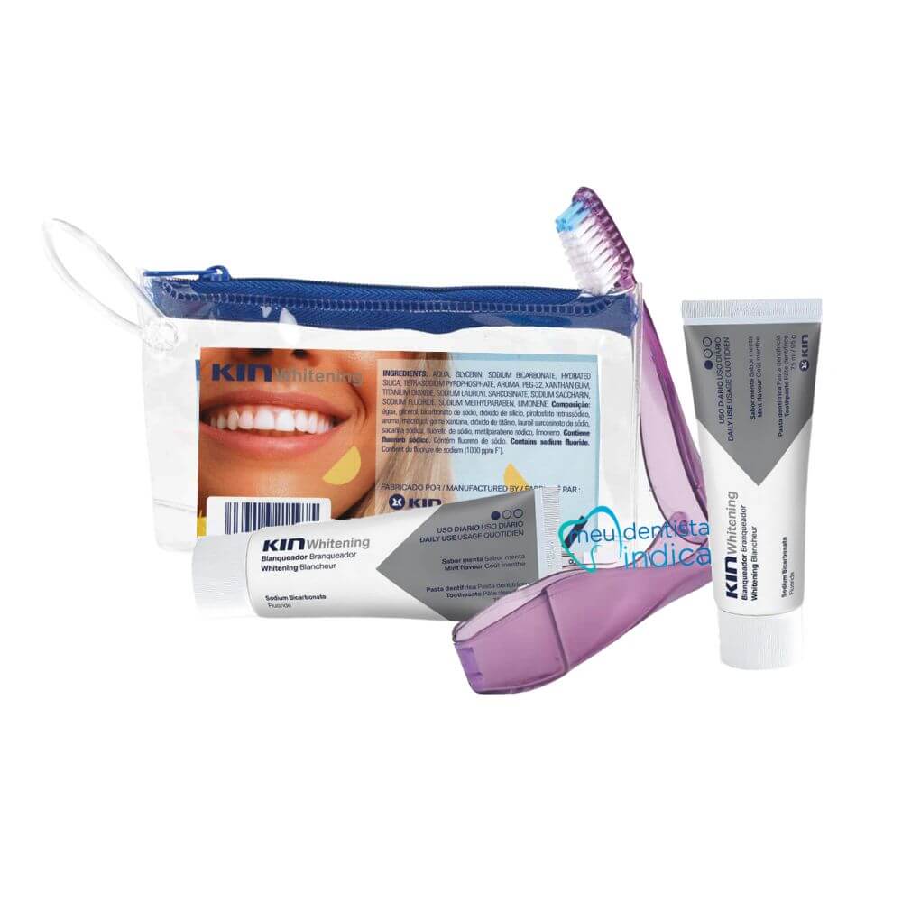 Kit Viagem KIN Whitening | Escova Dental Portátil + 2x Mini Creme Dental