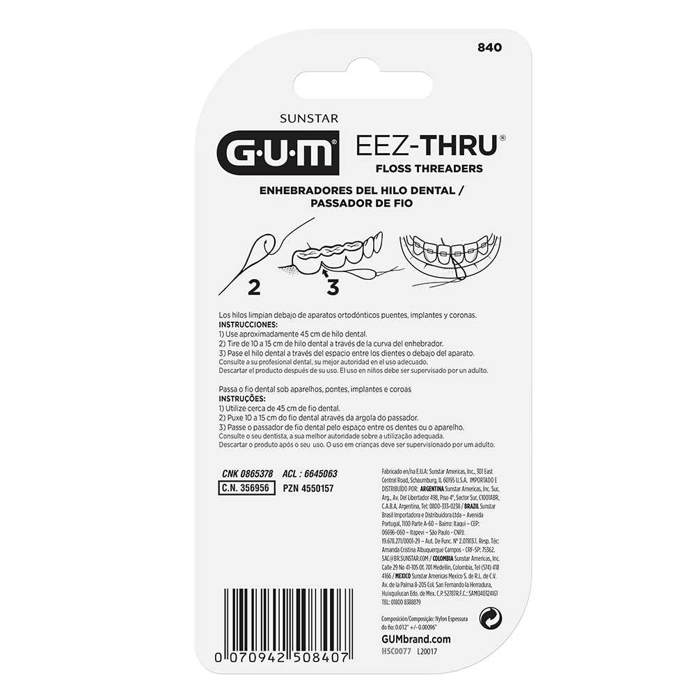 Passador de Fio Dental | GUM® Original | 25 unidades + 1 estojo