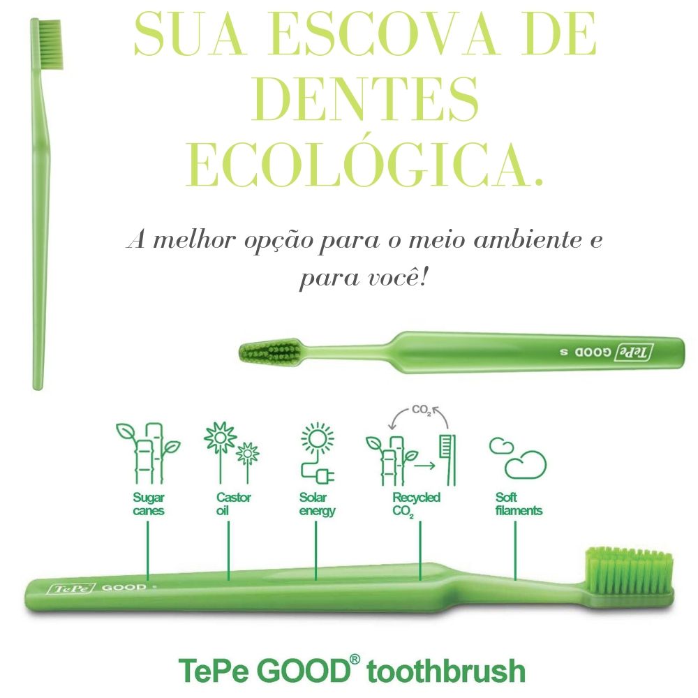 Escova Dental Sustentável Tepe | GOOD Compact Soft | 6 unidades